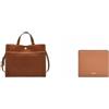 Fossil Donna Carmen Borsa in pelle marrone e portafoglio Logan in similpelle, Set