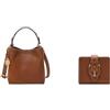 Fossil Donna Jessie Borsa in pelle marrone e portafoglio Harwell, Set