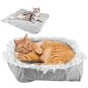EXIN DECHEN Cuccia Gatto Lavabile in lavatrice, Morbido 2 in 1 Cuscino Gatto Cuscino Cani Ispessimento Caldo Cuccia Cane Piccolo Grigio Cuccias Pelosa per Gatti Cuccias Interno per Cani Piccolo, Gatti, Coniglio