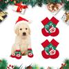 GBULTR 4 Calzini Natalizi Antiscivolo per Cani, Babbo Natale, Maglia, Morbidi ed Elastici, Protezione Zampe per Piccola Taglia (Verde Natale, M)
