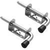 Kmuqshy 2 Pezzi Chiavistello a Molla, Chiavistello per Cancello in Legno, Scrocco a Molla in Acciaio Inossidabile Con Bullone Chiusura Impugnatura in Gomma, per Porte Garage Giardino, Argento (10 * 128mm)
