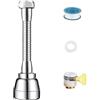 CLKE Rubinetto girevole per rubinetto, prolunga per cucina, lavabo universale in ottone, flessibile rubinetto da cucina a 360°, tre modalità di pressurizzazione anti-schizzi, accessori da cucina 172
