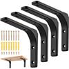 HonQiShiMY 4 Pezzi Staffe a L per Mensole Pesanti, Staffa Angolare Reggimensola da Muro,200x150mm Supporto per Mensole angolo retto 8 pollici, Adatto a Garage Bagni Cucine Soggiorno