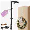 4smile Gancio per porta di casa - Supporto per corona porta esterna nero - Gancio per fissaggio di decorazione della porta