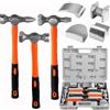 HEYOUTH kit attrezzi da officina riparazione carrozzeria auto,kit di martelli e tassi,Set di martelli e tassi da carrozziere,7 pcs Include martello,manico massiccio,comfort e durata per carrozziere
