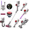Vozascly 40KPa/450W Aspirapolvere Senza Fili Potente, 60Min Scopa Elettrica Senza Fili Mantiene Casa, Ultra-silenzioso LED Smart Anti-Avvolgimento Aspirapolvere spazzola per Pavimenti Tappeti Peli di Animalili