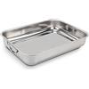 ROSSETTO Piatto da forno rettangolare, con impugnature in acciaio Inox, Acciaio INOX, 40cm x 28cm