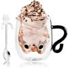 Zyluniy Tazza Gatto da Caffè in Vetro a Doppia Parete con Design Gatto Carino, Regalo Originali per Donna, Amica e Moglie, Compleanno, Natale, Festa della Mamma