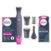 Veet Expert All-In-One Trimmer, Rasoio elettrico donna, Viso e parti intime, 100% waterproof, 2 testine e 3 pettini, Rasatura ad alta precisione, Cordless + Strisce Depilatorie viso Pelli Sensibili