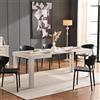 Shally Dogan Tavolo Allungabile da 4 a 6 Posti per Sala da Pranzo e Cucina, Tavolo Estensibile da 120 a 200 cm con Apertura a Scorrimento, Struttura Robusta, Design Moderno Salvaspazio (Bianco)