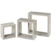 DRW Set di 3 ripiani in MDF in grigio