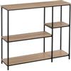 DRW Scaffale da pavimento con 4 ripiani in PB e metallo in naturale e nero