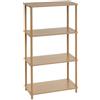 DRW Scaffale da pavimento con 4 ripiani in MDF e metallo in naturale