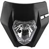 Riloer Faro per moto, 12 V, 35 W, H4, universale, per la maggior parte delle moto da cross enduro, superbike, impermeabile, luce di marcia diurna di ricambio, nero/bianco/arancione