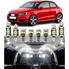 BMT xms Kit di Luci LED per Interni per AUDI A1 S1 8X 3/5 Door Hatchback Sportback 2012-2018, Lampadine LED per Interni Auto e Camion 6000K Bianco Luminoso