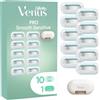 Gillette Venus Pro Smooth Sensitive Lamette Di Ricambio Per Rasoio Donna Per Pelli Sensibili, Confezione Da 10 Lamette Di Ricambio A 5 Lame, Copertura Da Viaggio Pezzi