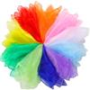 Hopton Panni da giocoleria colorati, 10 pezzi, in chiffon, 60 x 60 cm, quadrati di seta, 10 colori, salviettine da ballo per l'asilo, spettacolo per bambini, sensoriale, giocoleria, danza