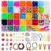 UUEMB Elastici per Braccialetti, 2500+ Bracciale Elastici Colorati Loom Bands Kit 40 griglia, Fai Da Te Bambina Elastico di Gomma Bracciale Lavorare a Maglia Fare Braccialetti Perline Giocattolo Regalo