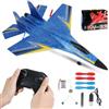 RNPKZ F-22 RC Aereo 2.4 Ghz 2 Canali, Telecomandato, Radiocomandato, Modellino controllato da remoto con sistema giroscopio Xpilot per principianti (blu F22)