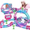 sikkeby Pista Macchinine Track Set Magic Running Toys für Kinder, 144 pezzi flessibile-migliore regalo di compleanno per 3 4 5 6 7 8 anni ragazze ragazzi, con rampa a 360 anelli, auto illuminata