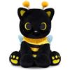MUFEIRUO - Gatto nero in peluche con costume da ape, gatto di peluche con ali e antenne, regalo per compleanno, Halloween, Natale