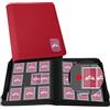 TCGPRO Toploader - Rilegatura con finestra per 360 carte in custodie Rigid da 3 x 4, album Toploader con 9 tasche laterali e chiusura lampo, compatibile con MTG, TCG, Sports Cards ecc. Rosso
