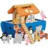 Le Toy Van - TV212 - Gioco educativo Arca di Noè, per Bambini a Partire da 2 Anni, Forme ad Incastro, Forme Geometriche da Inserire, Montessori, Gioco Ecologico, in Legno FSC, Petilou