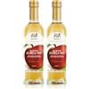 Agricola Miglioretti Aceto di Mele Biologico 500ml x2 - Non Filtrato e Non Pastorizzato, Fermentato in Botti di Legno, Aroma di Mela Verde, Senza Conservanti né Additivi