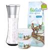 BioSalt Nortem Pearls BioSalt Sale Marino Integrale Biologico Puro Set 2 Tubi da 200 g Fine + 650 g Extra Grosso con Macinino Incluso + eBook Ricette in Omaggio 100% Naturale, Ideale per Carne, Pesce e Verdure