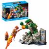 PLAYMOBIL Hero Showdown with Giant Lizard Set da gioco con statuine, Sfida eroica con lucertola gigante