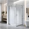 Auria Box Doccia Angolare 70x100xh185 - Cabina Doccia Scorrevole in Cristallo Temperato 6mm Trasparente, Profilo Cromato Lucido, Guarnizioni Antigoccia, Chiusura Magnetica e Maniglia ABS - Mod. Kiro