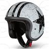 Cruizer Casco Jet Moto Scooter Omologato Bianco Lucido Stella Nera (M)