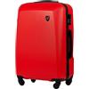 W WINGS Wings - Valigetta rigida con ruote, grande valigetta da viaggio e trolley, ultraleggera, con ruote, trolley a mano, custodia rigida con lucchetto, trolley piccolo per aereo, rosso, xs, valigetta