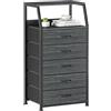 CAIYUN Comodino, tavolino, comodino con 5 cassetti, comodino, cassettiera per camera da letto, armadio, armadietto, facile da montare, stabile