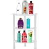 SLZBCY Mensola angolare per doccia a 3 ripiani, 34 x 25 x 66 cm, antiruggine, in plastica, per bagno, vasca da bagno, doccia, bianco (slot rotondo bianco a 3 livelli)