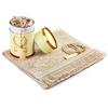 ihvan online Janamaz, tappeto per preghiera musulmana e perline per preghiera con elegante scatola regalo,Sajjadah,morbido tappeto per preghiera islamica,set regalo islamico,tessuto taffettà, crema