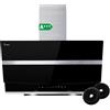 KKT KOLBE Cappa aspirante 80 cm | Cappa Cucina Inclinata | acciaio inossidabile | vetro nero | auto spegnimento | Operazione di tocco | HERMES8005S