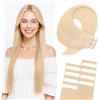 MY-LADY Extension Capelli Veri Biadesivo 10pz Avorio 25 cm Extension Biadesive Capelli Veri Umani Lisci 100% Remy Skin Weft Tape In Hair Extensions Invisibile Corti (15g, 1.5g/pz, #70)
