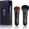 DUcare Set di pennelli per polvere e fondotinta, set da 2 mini pennelli per trucco, pennello Kabuki, pennello per cipria, blush e fondazione liquida.