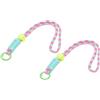 PATIKIL Portachiavi Lanyard in Paracord, 2 Pezzi Cordino da Polso per Cellulare Portachiavi Intrecciato con Ring a Molla per Appendere Chiavi Design Ondulato, Rosa, Verde, Azzurro Cielo
