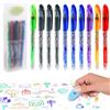 Axinost 10 penne a sfera cancellabili e 2 gomme. 3 blu, 3 neri, 1 viola, 1 verde, 1 arancione e 1 rosso. Penna a sfera da 0,5 mm, penna a gel cancellabile (modello di tappo)