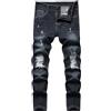 Generisch 2025 Ragazzi Skinny Fit Strappato Moda Bambini Denim Jeans Pantaloni Pioggia Pantaloni, Nero , 14-16 Anni