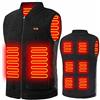 FGUUTYM Inverno 8 Area Riscaldamento Gilet Doppio Controllo Chiave USB Riscaldamento Elettrico Gilet In Pile Caldo Gilet Riscaldamento Sci Esterno Giacca Cappotto Uomo, Nero , M