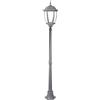 vetrinein rete Vetrineinrete® Lampione da giardino con palo lanterna da terra luce per esterno in alluminio e vetro con portalampada E27 grigio