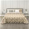 MAXIME MAISON - Trapunta Invernale Matrimoniale 260x260cm in Raso Jacquard, Piumone Matrimoniale Invernale (300gr/mq) Copriletto in Pregiato Raso Jacquard Made in Italy (Bouquet Beige)