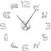 VCS Simpatico gatto gatto wall art adesivo digitale fai da te grande orologio da parete decorazione della casa orologio senza cornice orologio(90CM,argento)