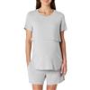 Amazon Essentials Set Pigiama Premaman In Morbido Modal per Allattamento Donna, Grigio Medio Puntinato, M
