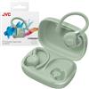 JVC HA-EC75T-G True Wireless Sport Earbuds con ganci regolabili, ANC, Modalità Ambient, IP57 impermeabili, 40h autonomia, EQ via app, bassa latenza e microfono integrato - Verde