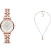 Emporio Armani orologio e collana da donna in acciaio inossidabile color oro rosa, set