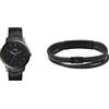 FOSSIL orologio minimalist da uomo in acciaio inossidabile nero e bracciale Townsman, set